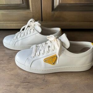Prada Leather Low Top Sneakers